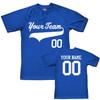 Custom Baseball Jersey 2 Button Solid Color with Logo| Royal | Youth XL view 1