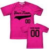 Custom Baseball Jersey 2 Button Solid Color with Logo| Fuschia | Youth Large view 1