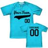Custom Baseball Jersey 2 Button Solid Color with Logo| Neon Blue | Youth Small view 1