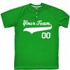 Custom Baseball Jersey 2 Button Solid Color with Logo| Kelly Green | Youth Sm view 2