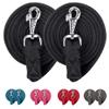 Derby Originals Pair of 10' Flat Soft Grip Cotton Lead Ropes with Removable Snap for Horses and Livestock view 1
