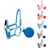 Tahoe Tack Patterned Nylon Adjustable Horse Halters with Padded Noseband and Matching 10 Soft Grip Lead Rope (Full/Average, Blue Chevron and Hurricane Blue) view 1