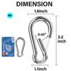 Spring Snap Hook, Lsqurel 304 Stainless Steel Carabiner Steel Clips Keychain Heavy Duty Quick Link for Camping Hiking Traveling (M8 30pcs) view 2