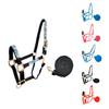 Tahoe Tack Patterned Nylon Adjustable Horse Halters with Padded Noseband and Matching 10 Soft Grip Lead Rope (Full/Average, Paisley and Charcoal) view 1