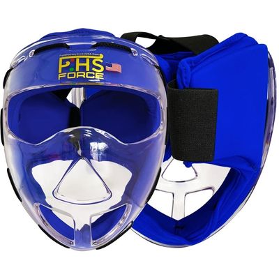 Short Corner Field Hockey Face Mask Force Blue Clear Transparent Penalty Corner Protection (Senior)