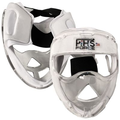 Field Hockey Face Mask Force Clear Transparent Penalty Short Corner Protection White Padding (Junior)