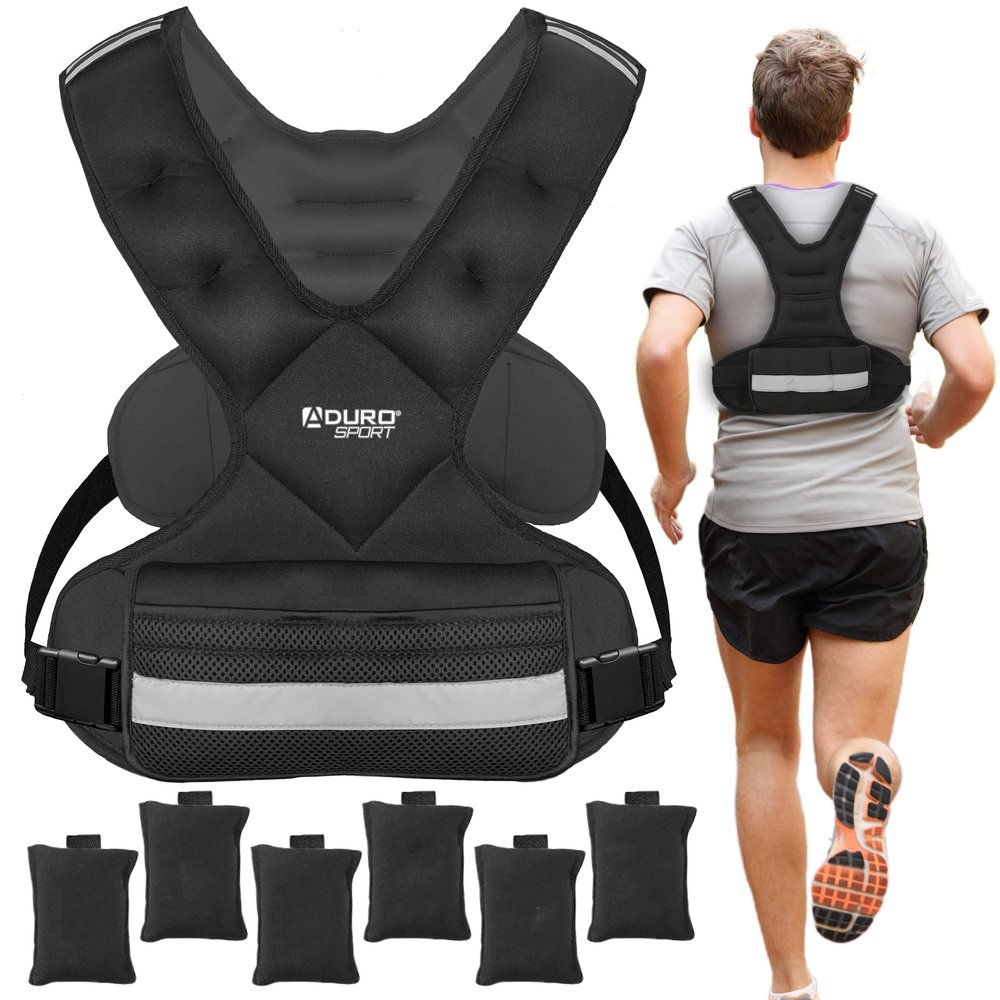 "Aduro Sport Adjustable Weighted Vest Workout Equipment, 20lbs-32lbs Body Weight Vest for Men, Women, Kids"