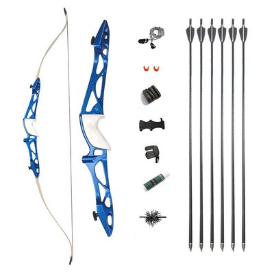 AMEYXGS 66" 68" 70" Archery Takedown Recurve Bow and Arrow Set Aluminum Bow Riser Hunting Shooting Target Practice Competition Longbow Right Hand Bow 12-40 Lbs (36 Lbs, 68" Blue Set)