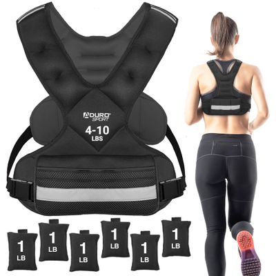 "Aduro Sport Adjustable Weighted Vest Workout Equipment, 4lbs-10lbs Body Weight Vest for Men, Women, Kids"