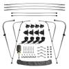 Leader Accessories Dark Grey 4 Bow 8'L x 54" H x 91"-96" W Bimini Top Boat Cover Include 4 Straps 2 Rear Support Poles Mounting Hardwares Storage Boot view 3