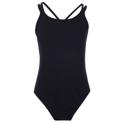 Hularka Kids Girls One Piece Backless Ballet Dance Leotard Spaghetti Strap Gymnastics Yoga Sports Bodysuits Dancewear Black 12-14