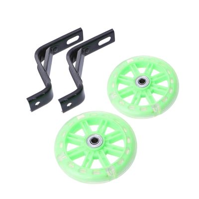 2pcs Bicycle Training Wheels Stronger Bicycle Professional Stabilizers Mounted Kit for Single Speed Bicycle for Bike Bicycle (Green)