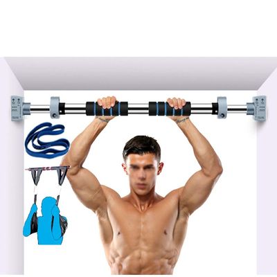 Pull-up Bars AGYH Horizontal Bar/Abdominal Muscle Band/Elastic Rope Combination, Portable No-Punch Adjustable 72-175cm Pull-up Rod (Size : 72-92cm)