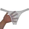 Jaxu Men's See-through Mesh T-back Breathable Bikini Underwear Sexy Pouch Thong White L view 4