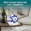 Better Display Cases Acrylic Display Case for Collectibles, Full Size Soccer Ball Display Case,Silver Risers & White Base, Handcrafted Showcase Box.DIM;9.75" L x 9.75" W x 9.75" H. (B02) view 2