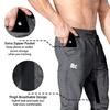 BROKIG Mens Thigh Mesh Gym Jogger Pants, Men's Casual Slim Fit Workout Bodybuilding Sweatpants with Zipper Pocket (Dark Gray, Large) view 3