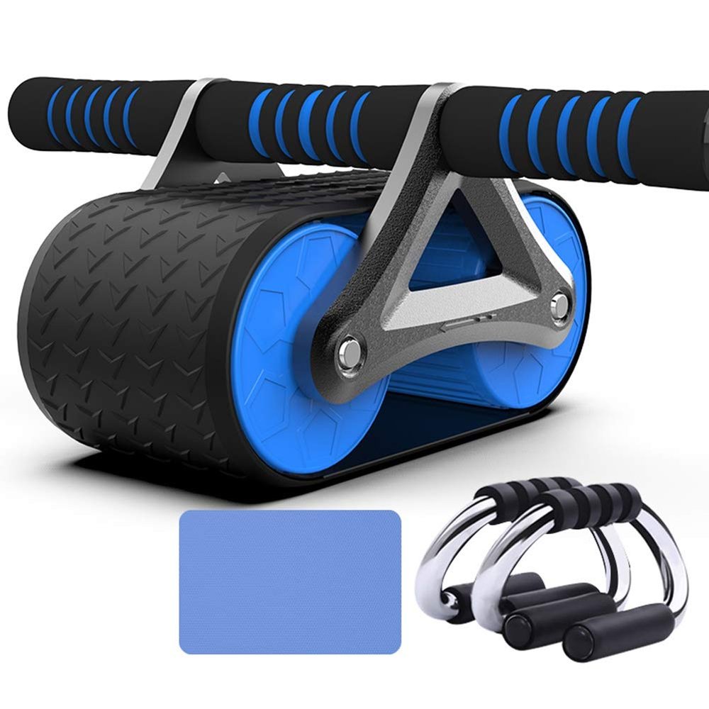 Ab Roller Wheel AGYH Automatic Rebound, Stable and Safe Triangle Structure, Soft and Comfortable Handle, Household Abdominal Wheel (Color : Blue)