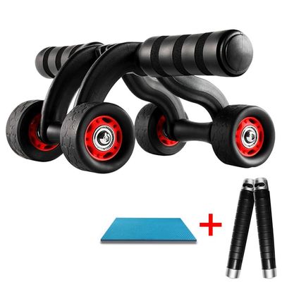 Ab Roller Wheel AGYH Home Professional, Four-Wheel Drive Safe and Stable, Unisex Fitness Slimming Exercise Ab Roller Kit with Skipping Rope