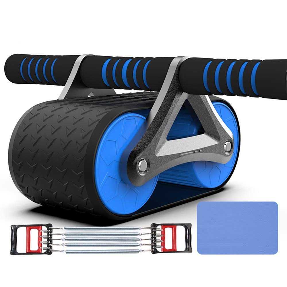 Ab Roller Wheel AGYH, Widened Two-Wheel Automatic Rebound, Soft and Comfortable Handles, Home Quiet Design Fitness Abdominal Wheel (Color : Blue)