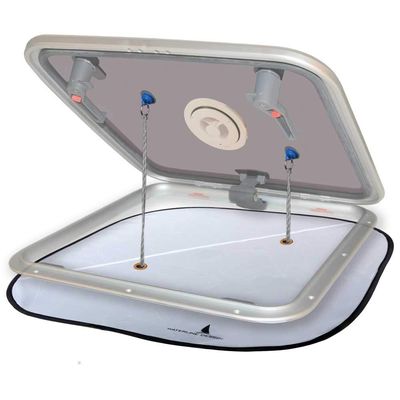 Blinds with Ventilation by Waterline Design. Universal Size, mounts from The Inside with Magnet. Dark, Ventilation and Bug Free. Fits All Brands of hatches. Hatch is not incl. (Medium with Vent)