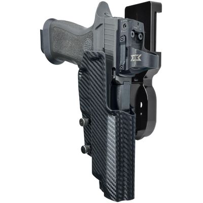 Pro Heavy Duty Competition Holster fits Sig P320 Full Size, AXG Pro, M17, XFive, DH3, Spectre Comp, P320MAX (Right-Hand Draw, Black/Carbon Fiber)