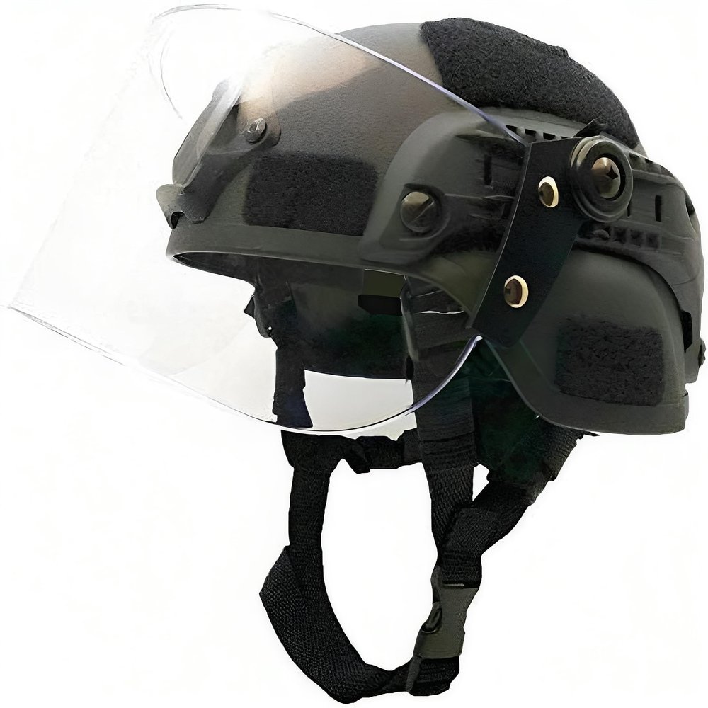 LEJUNJIE Tactical MICH 2000 Fast Helmet with Clear Riot Visor Face Shield Sliding Goggles for Airsoft Paintball CS War Games Outdoor Sports