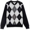 Amazon Essentials Men's V-Neck Pullover Sweater (Available in Big & Tall), Black Argyle, Small view 1