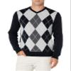 Amazon Essentials Men's V-Neck Pullover Sweater (Available in Big & Tall), Black Argyle, Small view 3