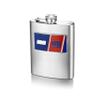 Pro Specialties Group NFL New York Giants 8-ounce Matte Finished Stainless Steel Hip Flask with Rectangular Team Emblem and Funnel Silver, 5 1/4 x 3 3/4 x 7/8 view 1