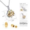 XSMZB Necklace Urn lotus flower Cremation Jewelry for Ashes with Built-in Urn Jar Urn Necklace for Ashes Stainless Steel Ashes Necklace for Women(Gold view 2