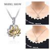 XSMZB Necklace Urn lotus flower Cremation Jewelry for Ashes with Built-in Urn Jar Urn Necklace for Ashes Stainless Steel Ashes Necklace for Women(Gold view 4
