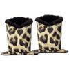 Aatacas Pack of 2 Plush Lined Eyeglasses Holder Stand Protective Glasses Case For Desks Or Nightstands (2 Pcs Yellow Leopard)