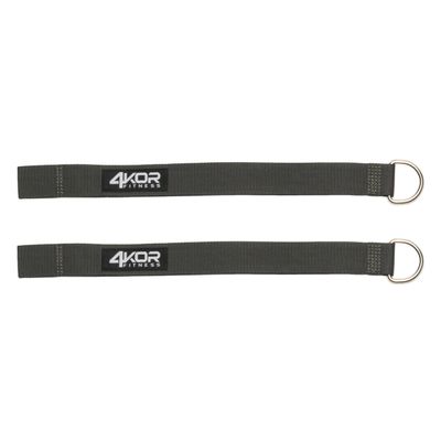 4KOR Squat Rack Strap Anchors for Resistance Bands- Heavy Duty Power Rack Straps Compatible with 4KOR Shoulder Exercise Cords - One Pair of Squat Rack Straps with Metal D-Rings