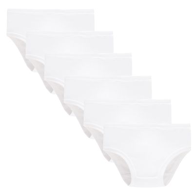 Cadidi Dinos Girls' Cotton Brief Underwear, Assorted Panties (Pack of 6) White Size 5 6