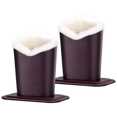 Aatacas Pack of 2 Plush Lined Eyeglasses Holder Stand Protective Glasses Case For Desks Or Nightstands (2 Pcs Coffee)