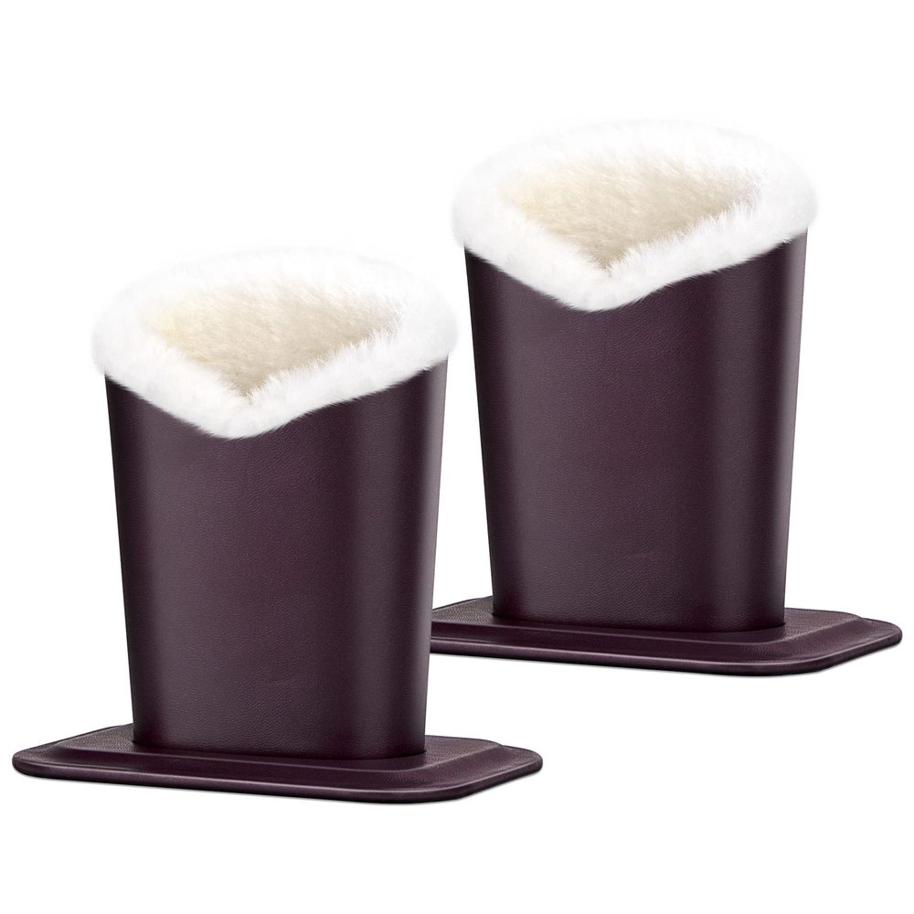 Aatacas Pack of 2 Plush Lined Eyeglasses Holder Stand Protective Glasses Case For Desks Or Nightstands (2 Pcs Coffee)