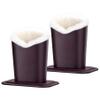 Aatacas Pack of 2 Plush Lined Eyeglasses Holder Stand Protective Glasses Case For Desks Or Nightstands (2 Pcs Coffee) view 1