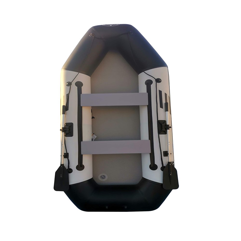 7.5ft Inflatable Fishing Boat Raft Dinghy Pontoon with Air Floor with Motor Bracket
