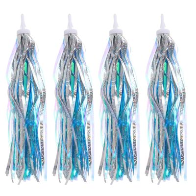 Garneck Scooter Streamer for Kids - Colorful Blue Plastic Handlebar Streamers Easy to Install Adjustable Length for Safety and Visibility