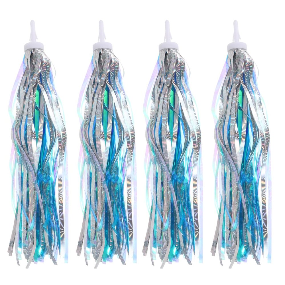Garneck Scooter Streamer for Kids - Colorful Blue Plastic Handlebar Streamers Easy to Install Adjustable Length for Safety and Visibility