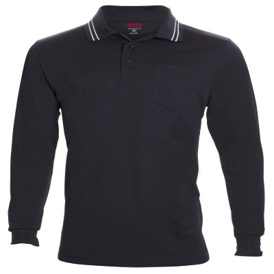 Adams USA Baseball/Softball Long Sleeve Umpire Polo, Large Black