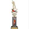 TrophyDeals 16" Flame Baseball Black Matte Column Trophy, Custom Baseball Trophies with Personalized Engraving - WB111CBK-BSFL view 1