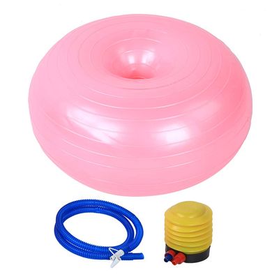 Yoga Ball - 50cm Exercise Ball - PVC Doughnut Shape - Yoga Ball Chair - Balance Trainer - Thicken Anti-Explosion Inflatable Seating Exercise - for Office & Home & Gym