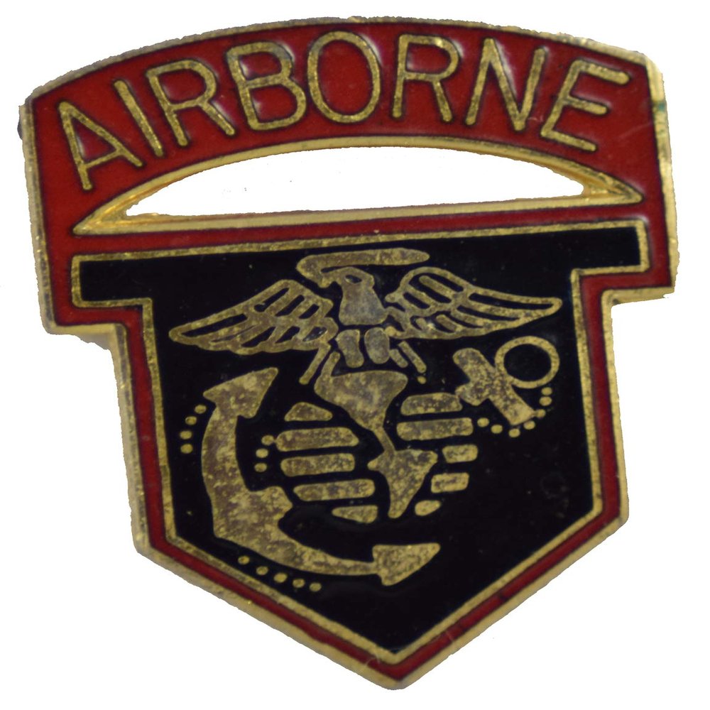 AIRBORNE MARINE LAPEL PIN OR HAT PIN - Size 1" - VETERAN OWNED BUSINESS
