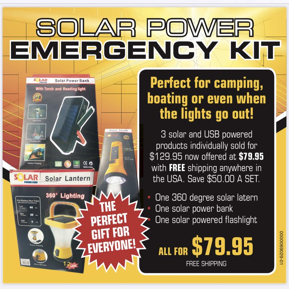 Solar Light Emergency KIT, 3 Item Bundle 4963593186055, 4963593186017 and 4963593186055