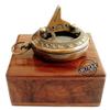 AV Sundial Compass Push Knob Pocket GPS Magnetic Needle Working Sun-Diel with Wooden Box/Case view 1