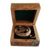 AV Sundial Compass Push Knob Pocket GPS Magnetic Needle Working Sun-Diel with Wooden Box/Case view 2