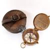 Brass Working Compass Nautical Marine Leather CASE Compasses Gift for Friends/Sailor/Merchant Navy view 1