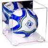 Better Display Cases Acrylic Display Case for Collectibles, Full Size Soccer Ball Display Case,White Risers & White Base, Handcrafted Showcase Box.DIM;9.75" L x 9.75" W x 9.75" H. (B02) view 1