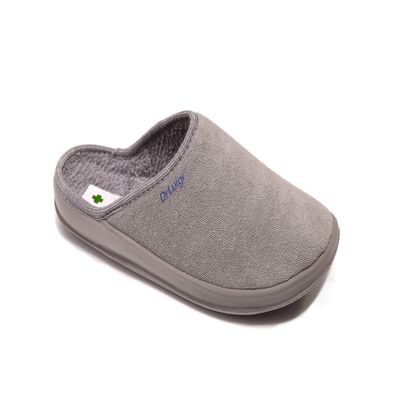 DrLuigi Medical Slippers for Men  Orthopedic Memory Foam House Slippers, Non-Slip Sole, Italian Cotton, Made in EU (Grey, 11 M)